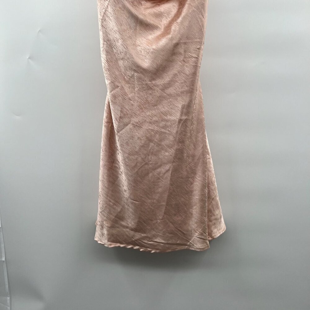 American Threads Women's Cowl Neck Slip Dress Blush Size Small Cut Out Back - Picture 2 of 9